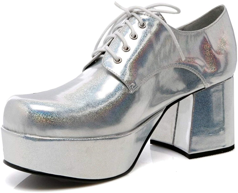 Ellie Shoes Men's 312 Platform, Slvh, X-Large UK Silver