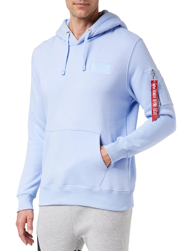 Alpha Industries Back Print Hoodie for Men Light Blue