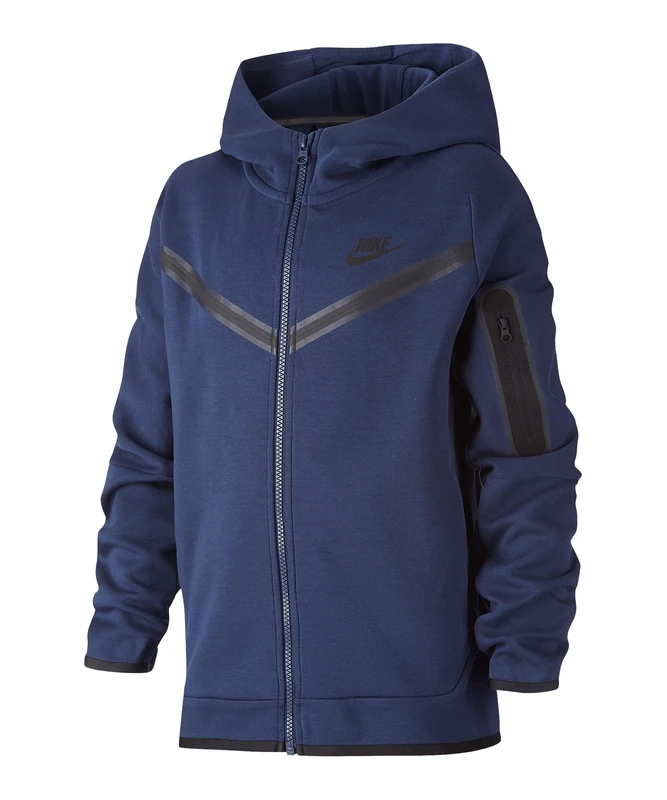 NIKE CU9223-410 B NSW TCH FLC FZ Sweatshirt Men's Midnight Navy/Black S