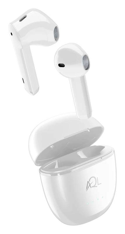 AQL ESCAPE | Capsule Shape Bluetooth Earphones with Environment Noise Cancelling Technology with Charging Case - 5 Hours Playtime - White - Image 1