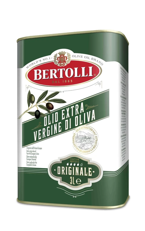 Bertolli Extra Virgin Olive Oil, Originale, Olive Oil Extra Virgin Bulk Pack, 3 Litre Tin, Packaging may vary