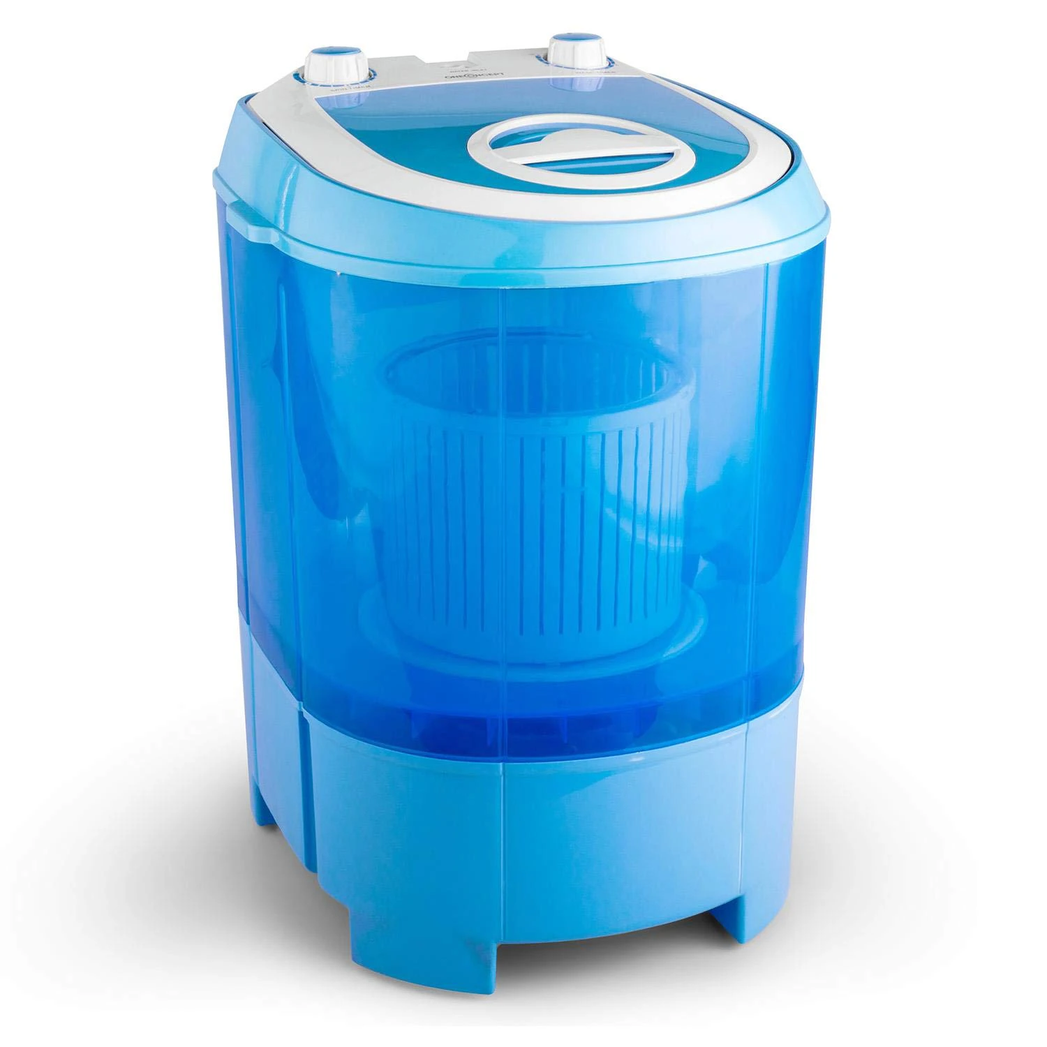oneConcept SG003 - Camping Washer, Mini-Washer, Spin Dryer, Energy-Saving Toploader, 2.8 kg Capacity, 180 W, for Singles and Student households, Low Noise, Carrying Handle, economical, Blue