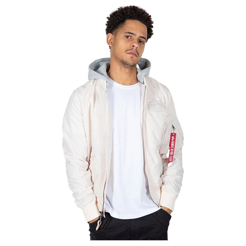 ALPHA INDUSTRIES Men's MA-1 TT Hood coat, 578-jet stream white,