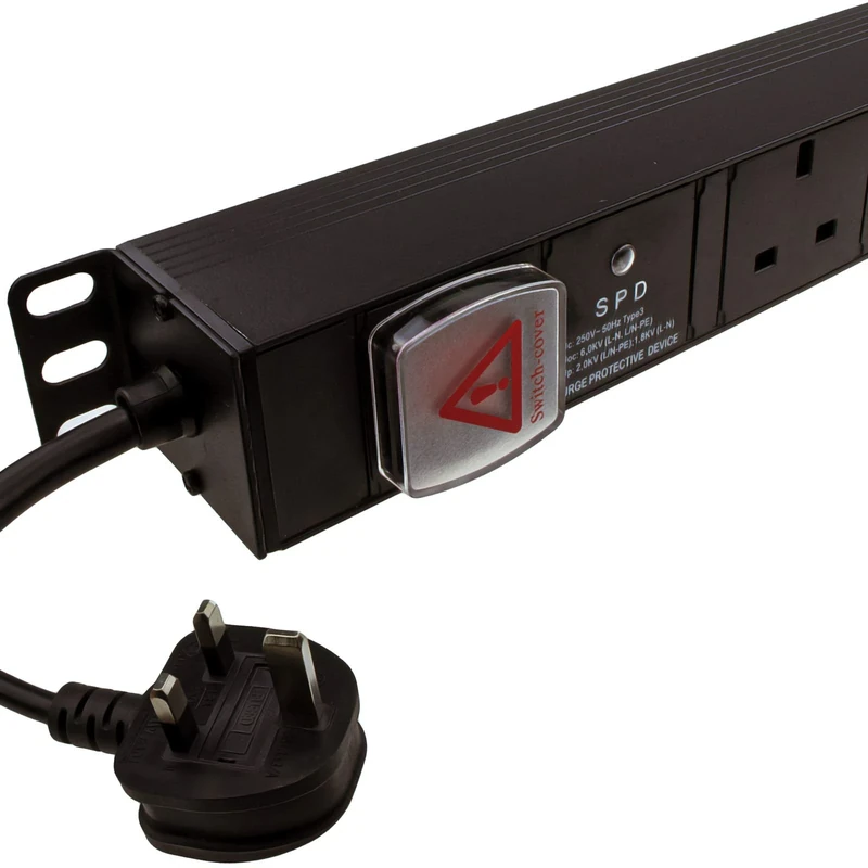 kenable Power Distribution Unit PDU 12 Way Surge Protected VERTICAL Rack Mount 3m [3 metres]