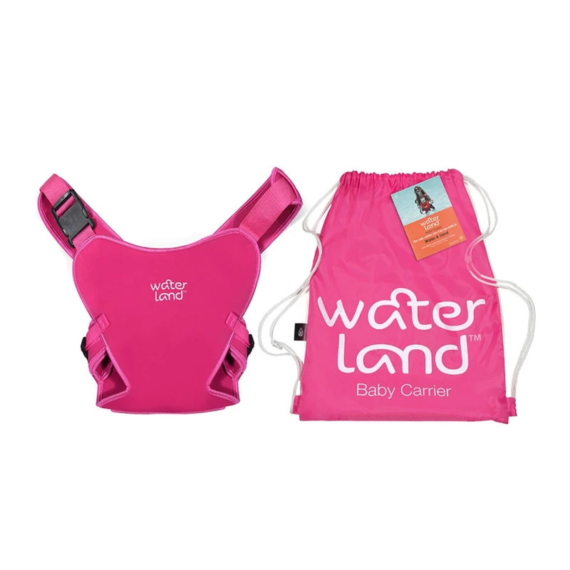 WaterLand Baby Carrier Innovative Carrier Seat for Water and Land Pink - Waterproof Chest Strap for Toddlers with Adjustable Straps, Lightweight Carry Seat for Pool and Beach
