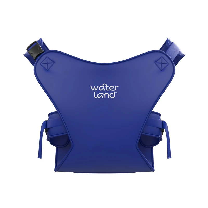 WaterLand Baby Carrier Innovative Carrier Seat for Water and Land Blue - Waterproof Chest Strap for Toddlers with Adjustable Straps, Lightweight Carry Seat for Pool and Beach