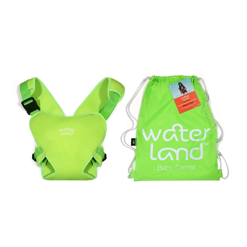 WaterLand Baby Carrier Innovative Carrier Seat for Water and Land Green - Waterproof Chest Strap for Toddlers with Adjustable Straps, Lightweight Carry Seat for Pool and Beach