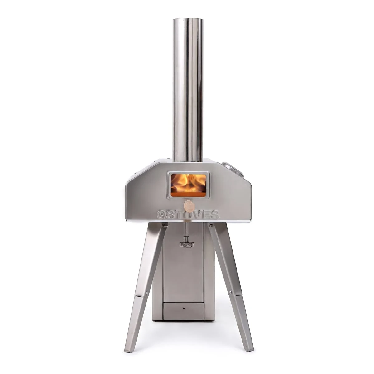 Qubestove 2-1 Outdoor Pizza Oven with 12.6'' Rotating Pizza Stone - Portable Wood-Fired Pizza Maker - Pizza Oven for Outside - Used Separately as Stove & Heater