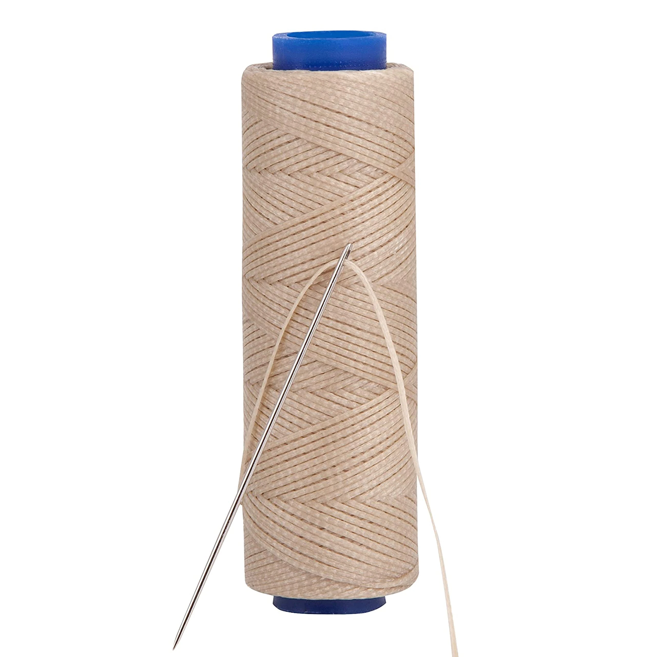 Shelver Waxed Thread, Strong Thread for Leather, Upholstery, Shoe, Bag, incl. Needle (Colour: Beige)