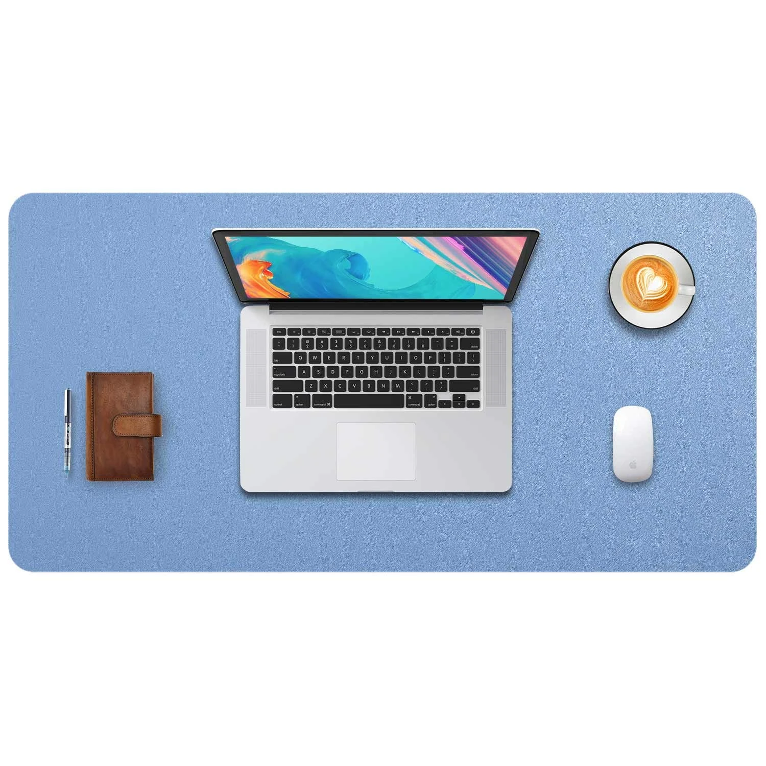 Desk Pad Large, Extended Mouse Mat, Large Mouse Pad XL, DOBAOJIA Desk Blotter, Laptop Mat, Writing Pad, Desk Mat for Office/Home, PU Leather Waterproof +Suede Non-Slip 31.5" X 15.7"(Steelblue)