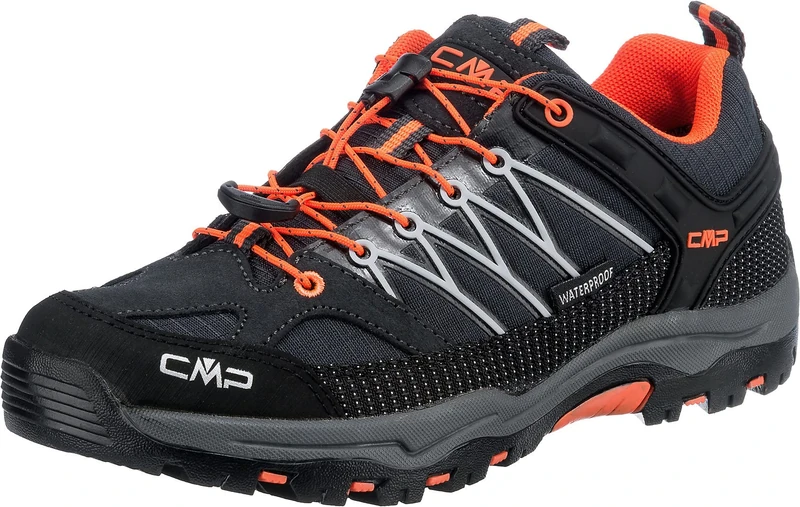 CMP Kids Rigel Low Trekking Shoe WP, Unisex Kinder Walking Shoe, Antracite-Flash Orange,