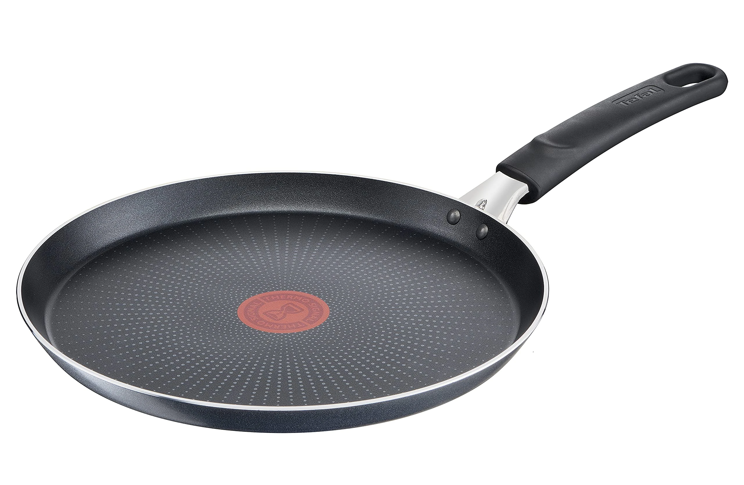 Tefal C38510 XL Force Crepe Pan 25 cm, Non-Stick Coating, Durable, Thermal Signal, Diffusion Base Pan Base, Extra Wide Shape, Sturdy Handle, Not Suitable for Induction Cookers, Black