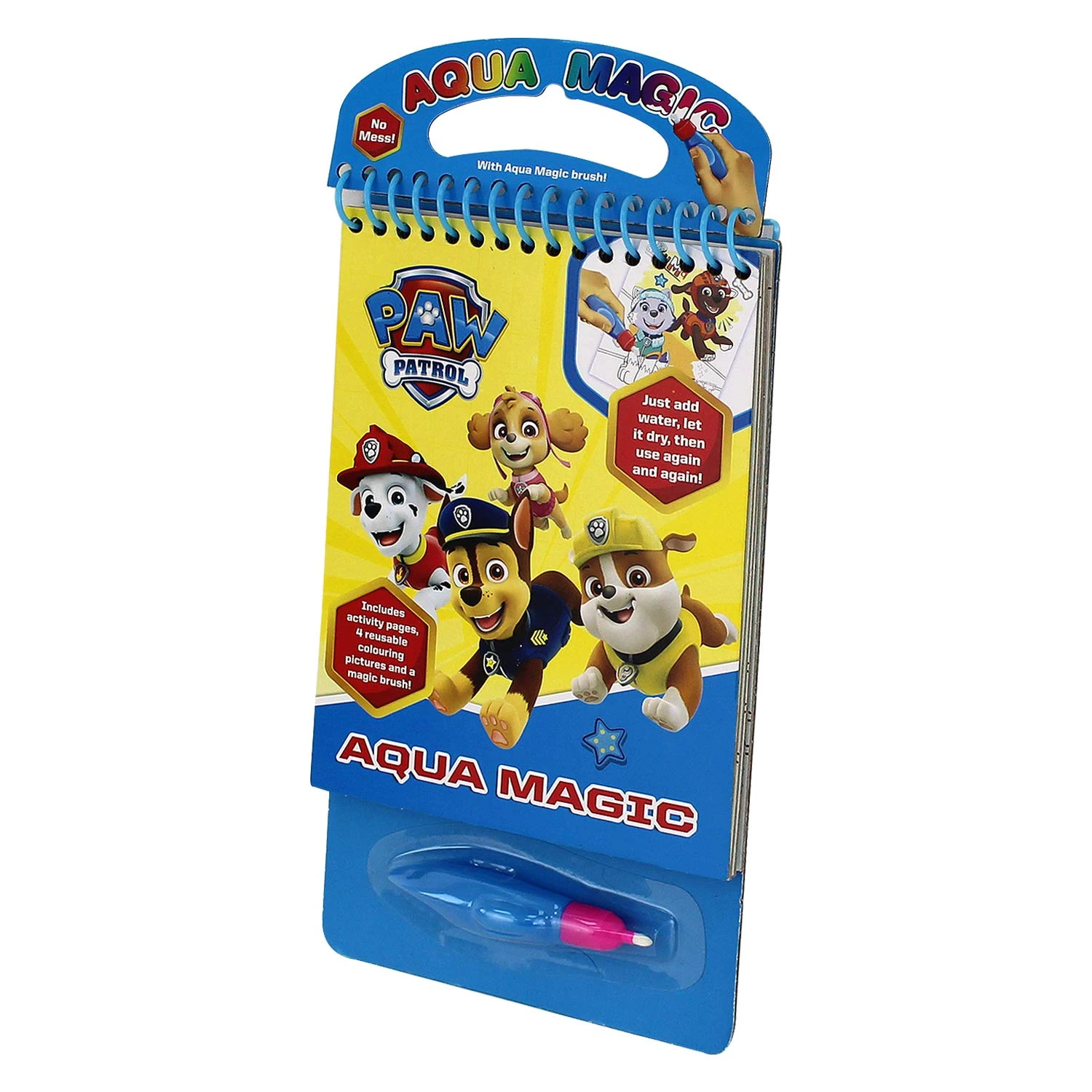 Guaranteed4Less Paw Patrol Aqua Magic No Mess Free Colouring Book Reusable Fun Drawing Activity A5 Watercolor Coloring Book 4 Sheets