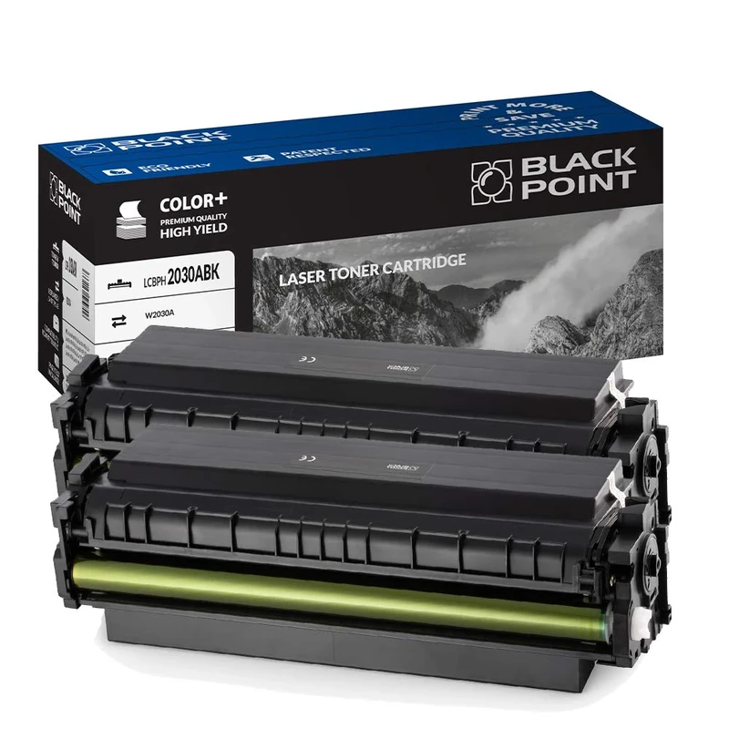 [With Chip] Black Point Toner Pack of 2 Compatible with HP W2030A (HP 415A) - Black - for HP Color Laserjet Pro: M454dn, M454dw, MFP M479dw, MFP M479fdn, MFP M479fdw, MFP M479fnw - TÜV Certified