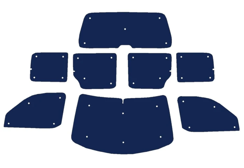 Window Blind Kit Compatible With Peugeot Partner (First Generation) (Years 1996-2007) (Full Set With Tailgate) With Backing Colour in Black, Reversible