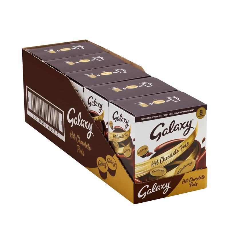 Galaxy Hot Chocolate Dolce Gusto Compatible Pods - 5 Boxes x 8 Pods (40 Servings)