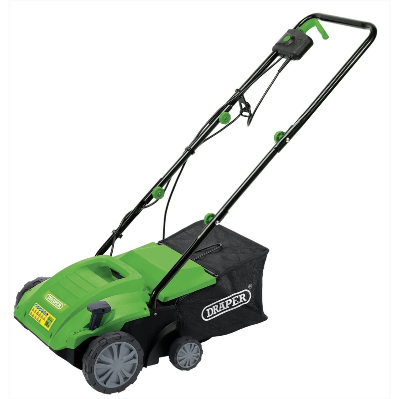 Draper 1500W Electric 2-in-1 Lawn Aerator/ Scarifier 230V | 30L Grass Collection Bag |Gardening Lawn Roller | 320mm Working Width|16 Robust Blades | 97921 - Image 1