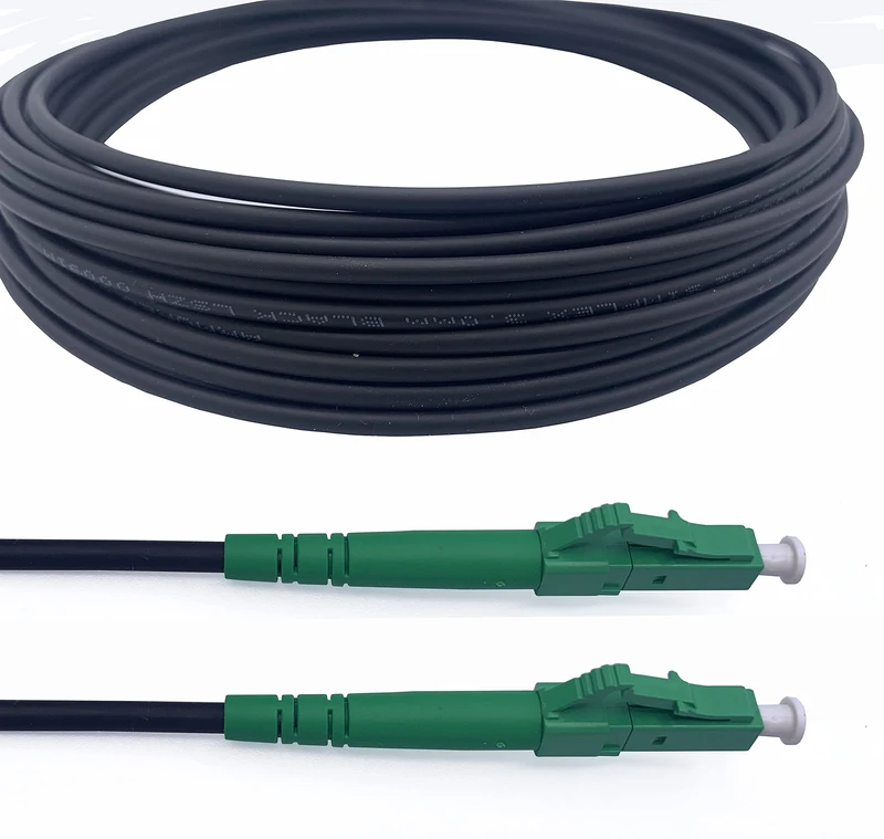 Elfcam® - Armored Fiber Optic Cable LC/APC to LC/APC Simple Singlemode OS2 9/125μm LSZH, Black (50m)