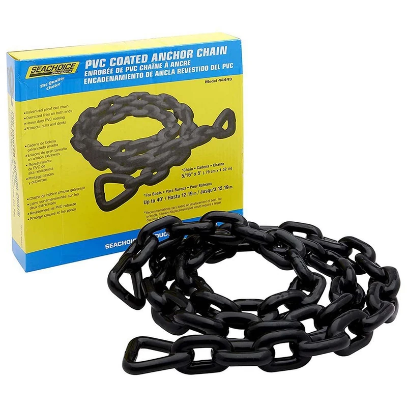 Seachoice Black Anchor Chain, 5/16 In. X 5 Ft.