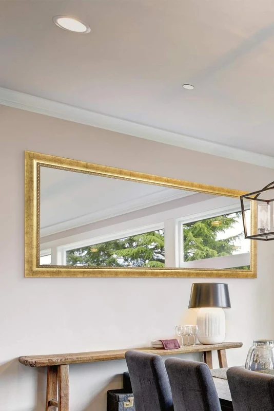 MirrorOutlet Antique Gold Extra Large Wall hanging Mirror. Rectangular for Lounge, Dining Room, Bedroom, Bathroom and more - UK's Largest Stockist. 166cm X 74cm
