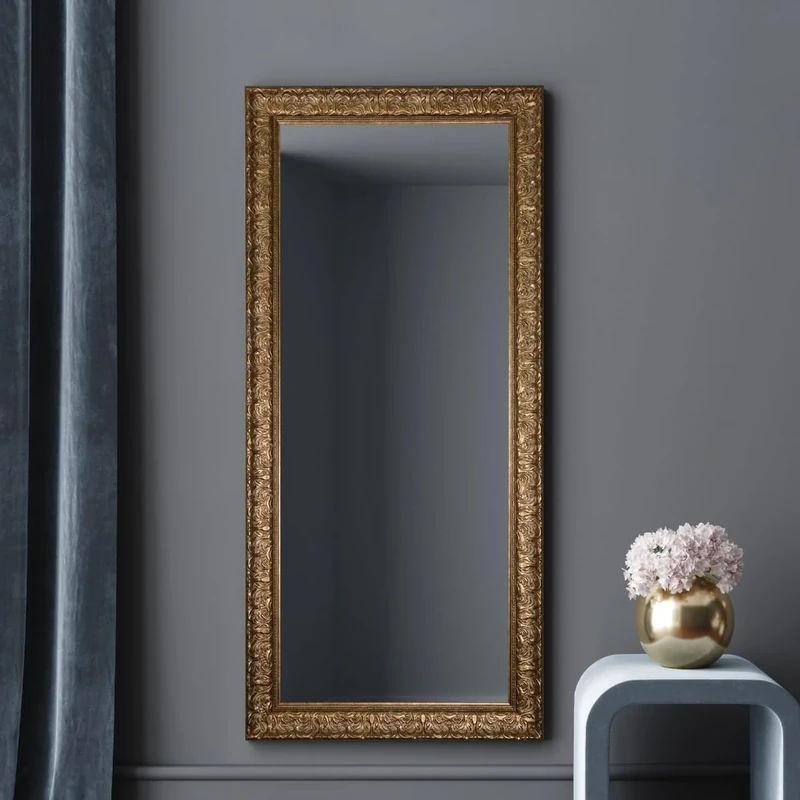 MirrorOutlet Bronze/Gold Extra Large Wooden Leaner/Wall hanging Mirror. Rectangular for Lounge, Dining Room, Bedroom, Bathroom and more - UK's Largest Stockist. 164cm X 72cm, LG533 - Image 1