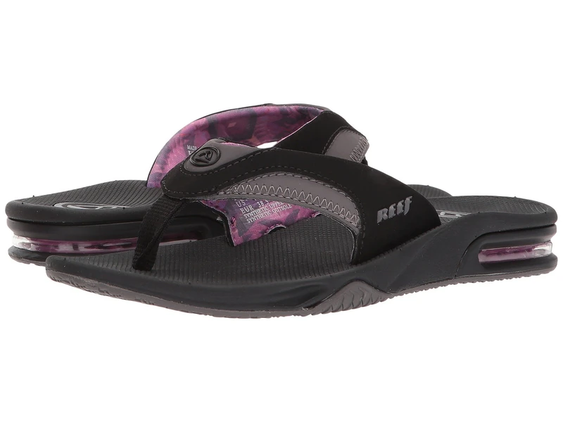 Reef Women's Fanning Flip-Flop, Black Grey,UK 10