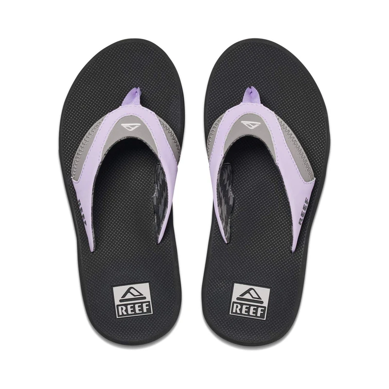 Reef Women's Fanning Flip Flops, Grey/Purple, 12 UK