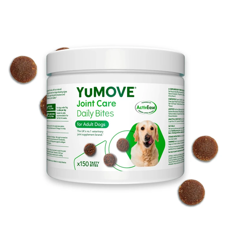 YuMOVE Joint Supplement for Dogs, Daily Bites for Joint Care, Essential Dog Hip and Joint Support for Dogs Aged 6 to 8 Years, 150 Chews