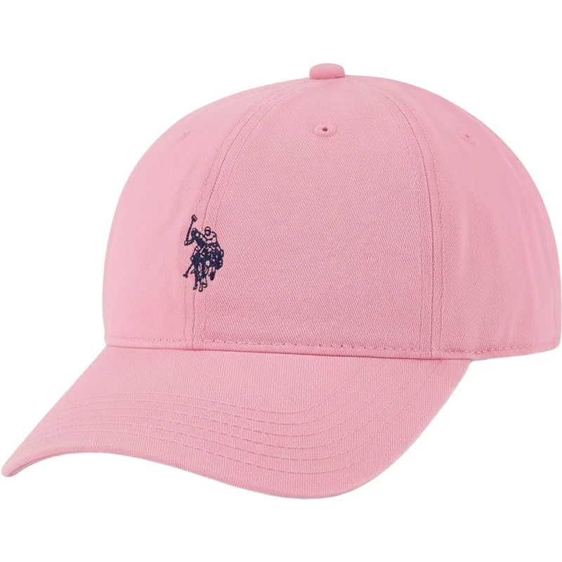 U.S. Polo Assn. Men's U.s Polo Assn. Cotton Adjustable Curved Brim With Embroidered Small Pony Logo Baseball Cap, Pink, One Size UK