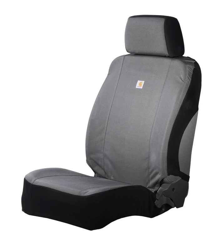 Carhartt Universal Nylon Duck Canvas Fitted Bucket Seat Covers, Durable Seat Protection with Rain Defender, One Size, Gravel