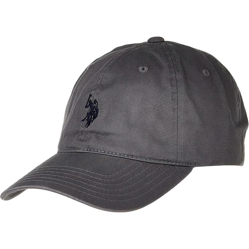 U.S. Polo Assn. Men's U.s Polo Assn. Cotton Adjustable Curved Brim With Embroidered Small Pony Logo Baseball Cap, Slate, One Size UK