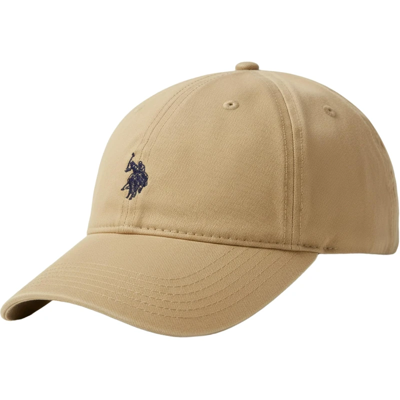 U.S. Polo Assn. Men's U.s Polo Assn. Cotton Adjustable Curved Brim With Embroidered Small Pony Logo Baseball Cap, Beige, One Size UK