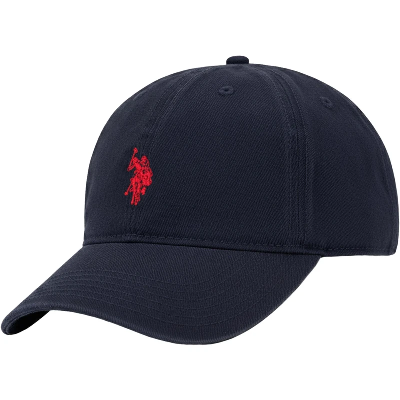 U.S. POLO ASSN. Mens Mens Washed Twill Cotton Adjustable Baseball Hat with Pony Logo and Curved Brim, Navy Blue, One Size