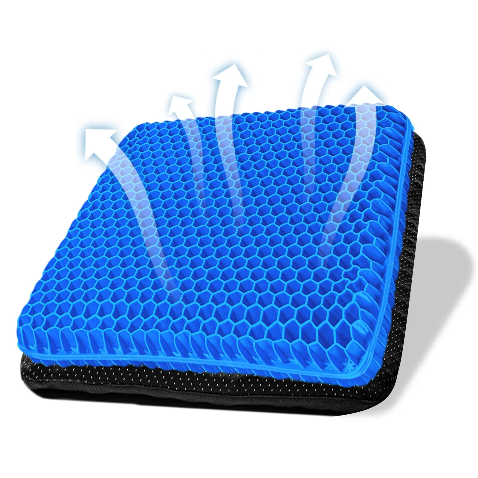 Mnixy Gel Seat Cushion, Double Thick Breathable Seat Cushion Cool Gel Cushion Honeycomb Design,Breathable Lumbar Support Chair Cushion With Non-Slip,Seat Cushion For Home Office Chair Car Wheelchair
