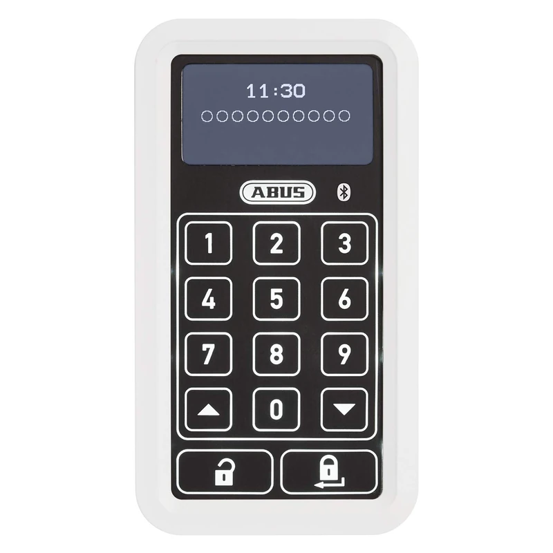 ABUS HomeTec Pro Bluetooth® Keyboard CFT3100 - Code Entry to Open the Front Door - for the HomeTec Pro Bluetooth® Door Lock Drive CFA3100 - White