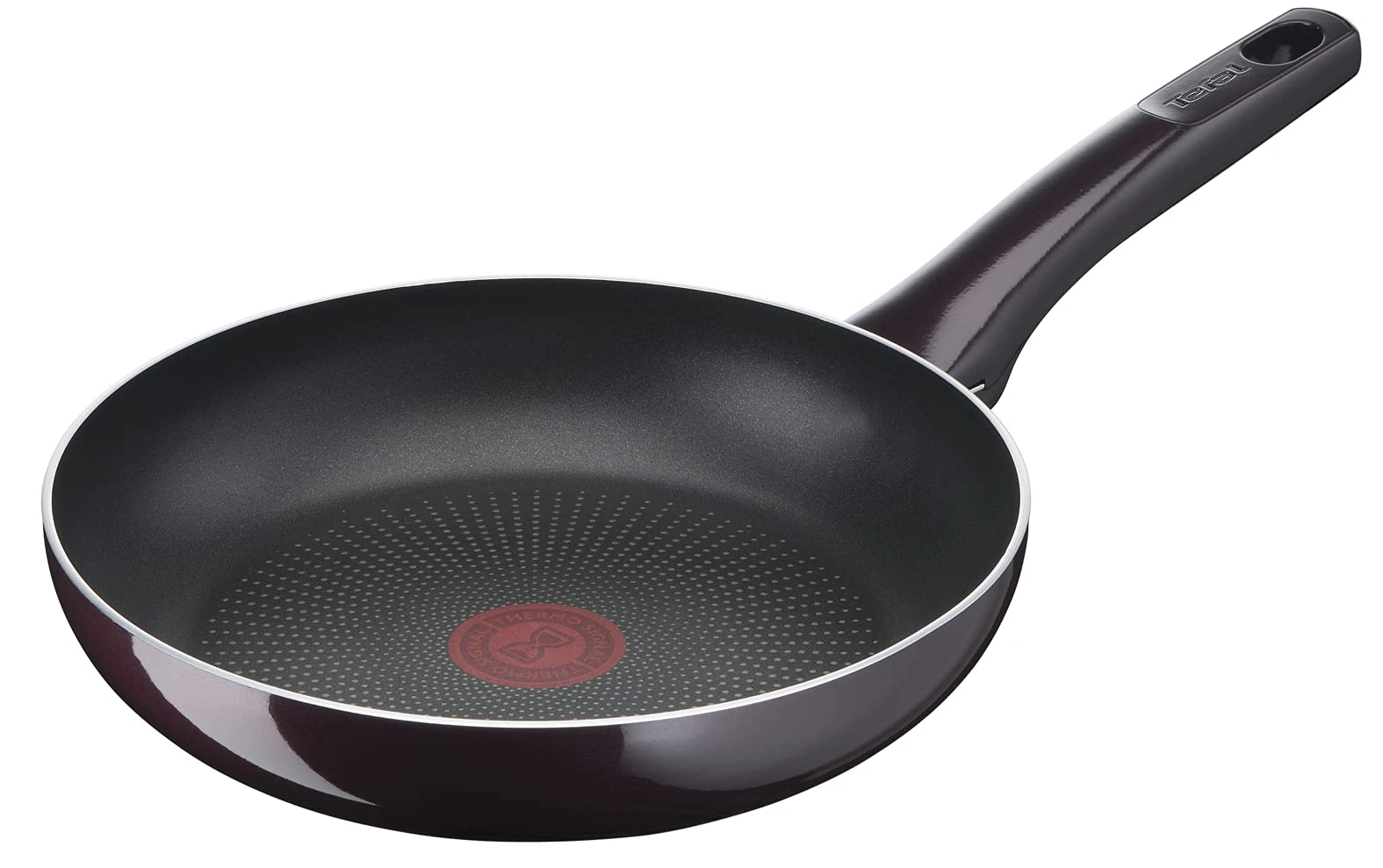 Tefal D52208 Resist Intense Frying Pan 32 cm, Non-Stick Coating, Flame Protect, Durable, Thermal Signal, Deep Shape, Easy Clean, Safe, Bordeaux Red