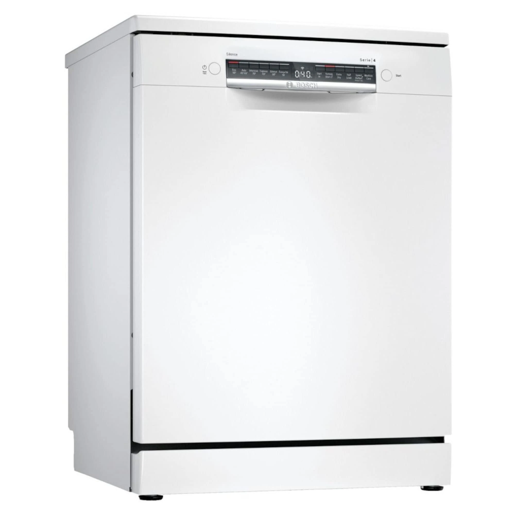 Bosch Home & Kitchen Appliances Bosch SMS4HAW40G Dishwasher, 13 place settings, ExtraDry, Silence on Demand, WiFi Enabled through Home Connect, Serie 4, Freestanding, White