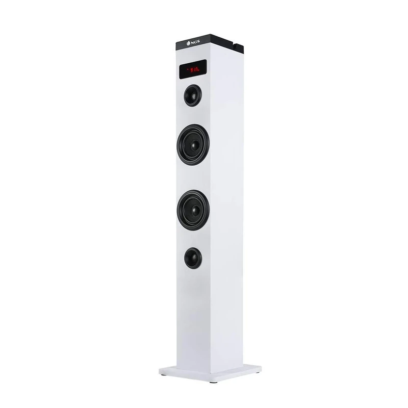NGS SKY CHARM WHITE - 50W Bluetooth Sound Tower with Remote control, Optical Input, USB, FM Radio and AUX IN (White Colour)