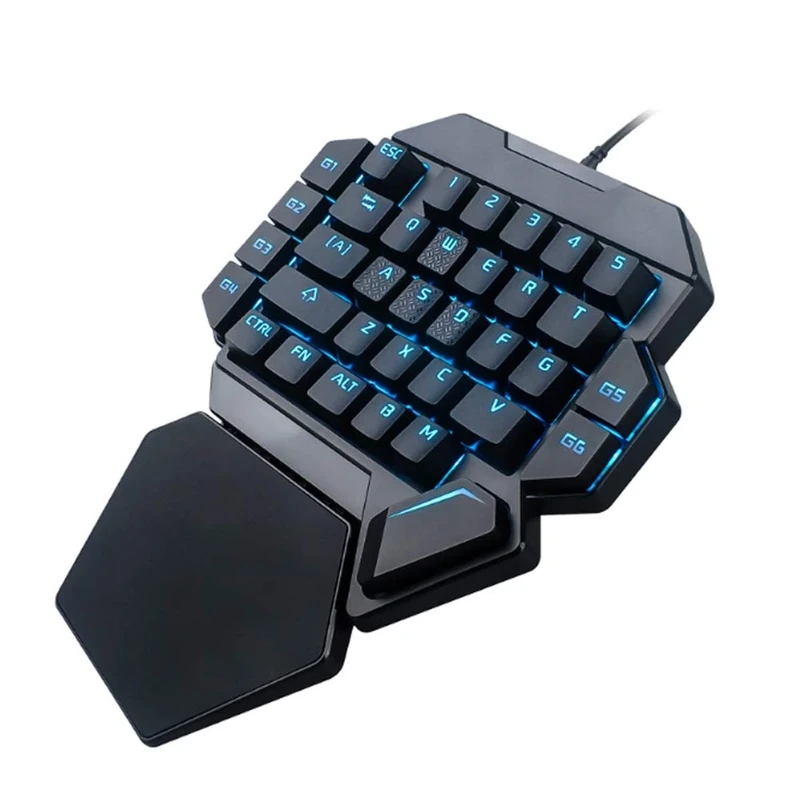 Goshyda Onehanded Backlit Keyboard, Wired USB 35Keys RGB Blacklight Mechanical Single Hand Gaming Keyboard with Macro Definition Function, with FN Media Keys