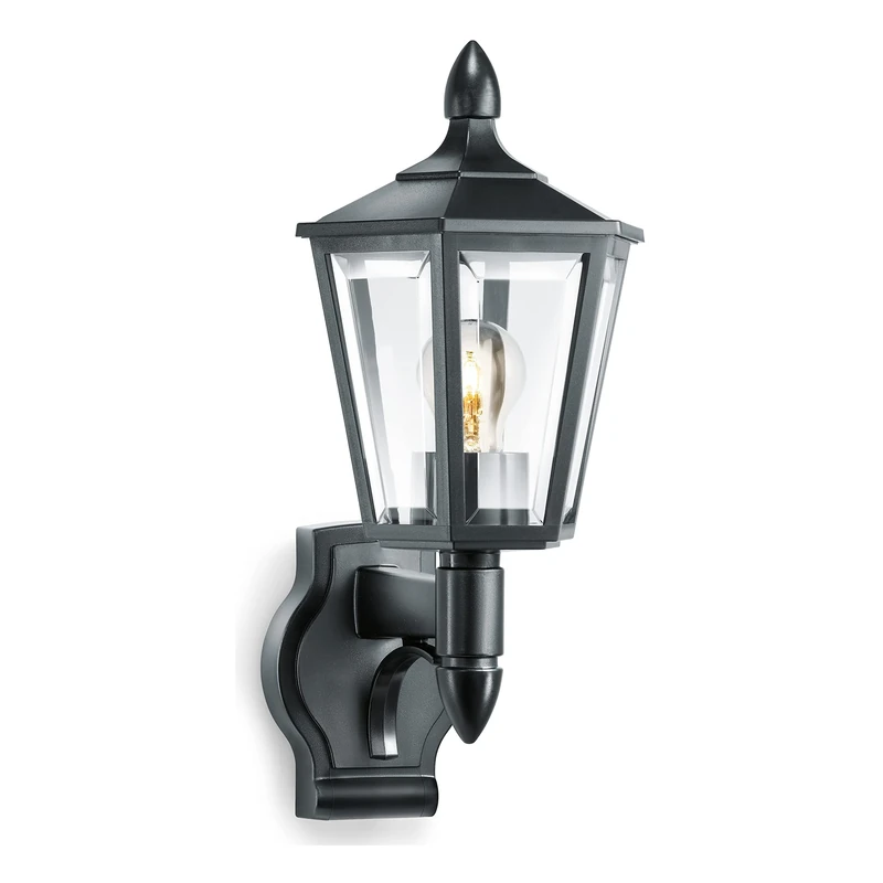 Steinel outdoor light L 15 black, classic outdoor wall light, lantern, max. 60 W, E27, outdoor lamp without motion detector