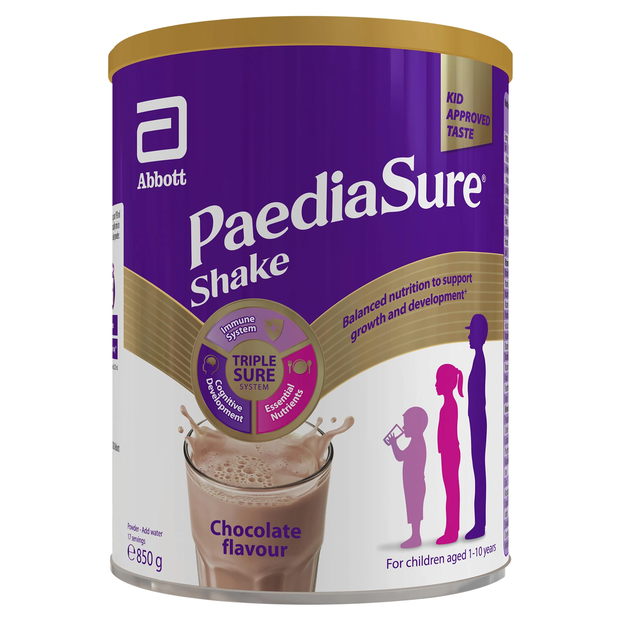 PaediaSure Shake – Chocolate Flavour – 850g – Balanced Nutritional Supplement Drink – Multivitamin for Kids – With Protein, Carbohydrates & Minerals – Supports Growth & Development – Vegetarian