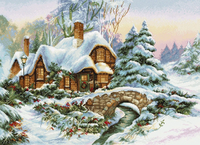 LUCAS Cross Stitch Set, Multicoloured, 43x44cm