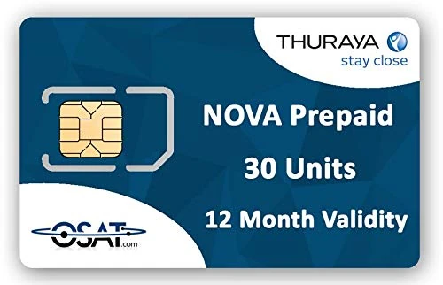 OSAT Thuraya NOVA Prepaid SIM Card with 30 Units (35 Minutes) 365 Days Validity* for XT LITE, XT-PRO DUAL, XT PRO, ONE Smart Satellite Phones - Voice, Text Messaging, SMS