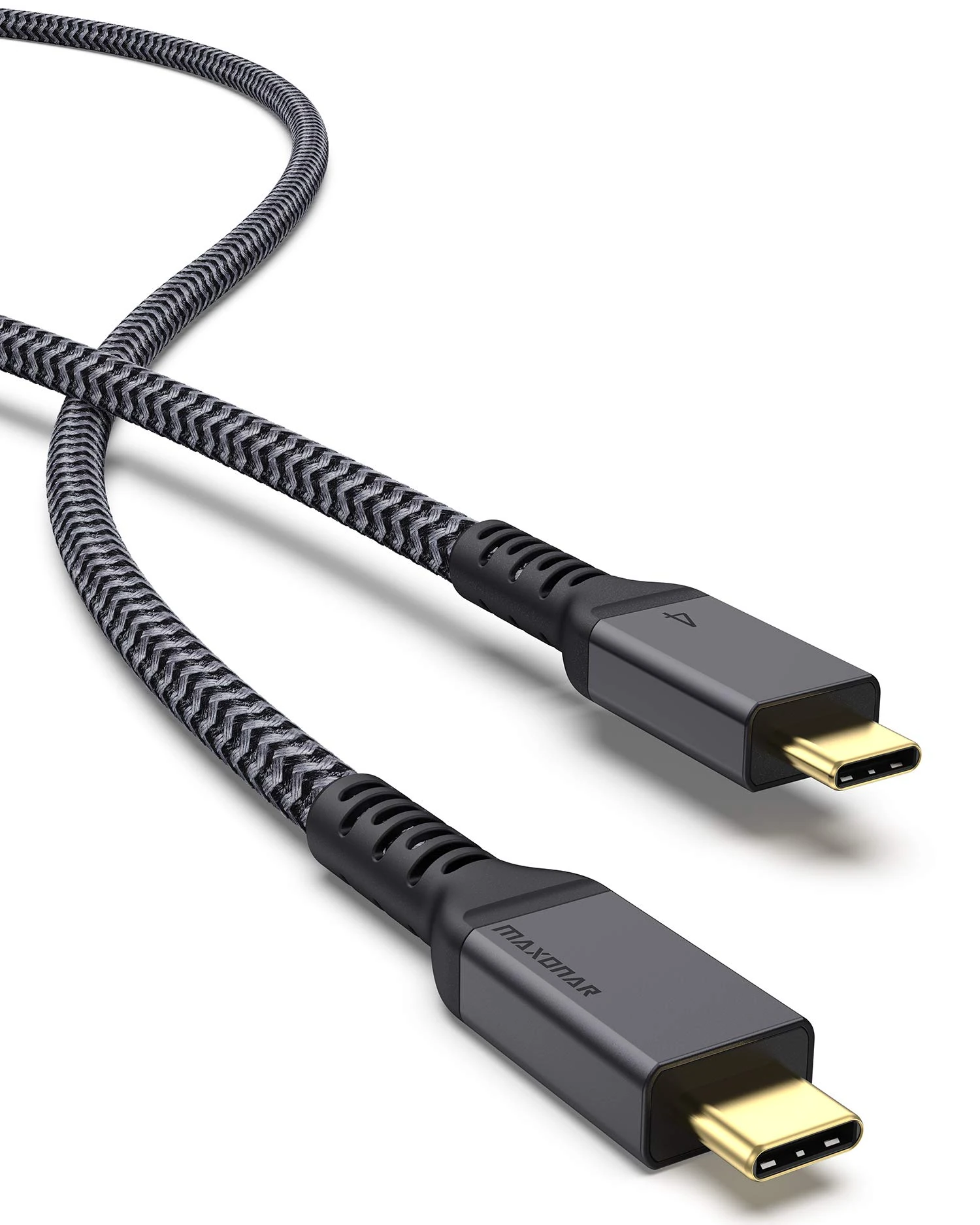 Maxonar Thunderbolt 4 Cable 2m/40Gbps, TB4 USB 4 Cable Supports 8K60hz/5K@60Hz/Dual 4K60hz Monitor,For i-Phone 15 Pro/Max,Mac Studio,Studio Display,M1 M2 Macbook Air/Pro,Thunderbolt 4 SSD,eGpu,Hub