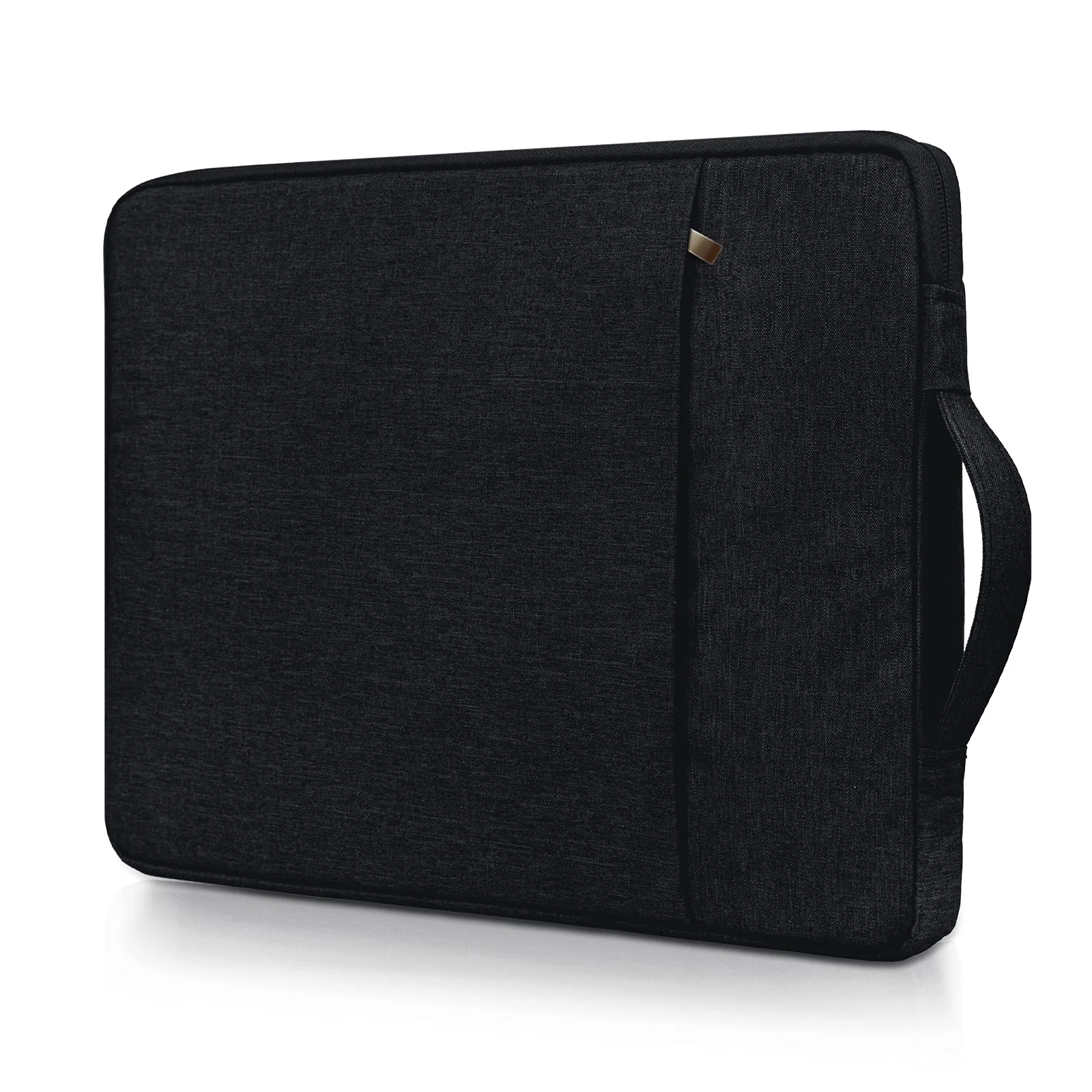 RAINYEAR 14 Inch Laptop Sleeve Protective Case Compatible with 14" Notebook Computer Chromebook, 15" Macbook Air M4 M3 M2 Briefcase with Front Pocket Polyester Waterproof Cover Bag, Black