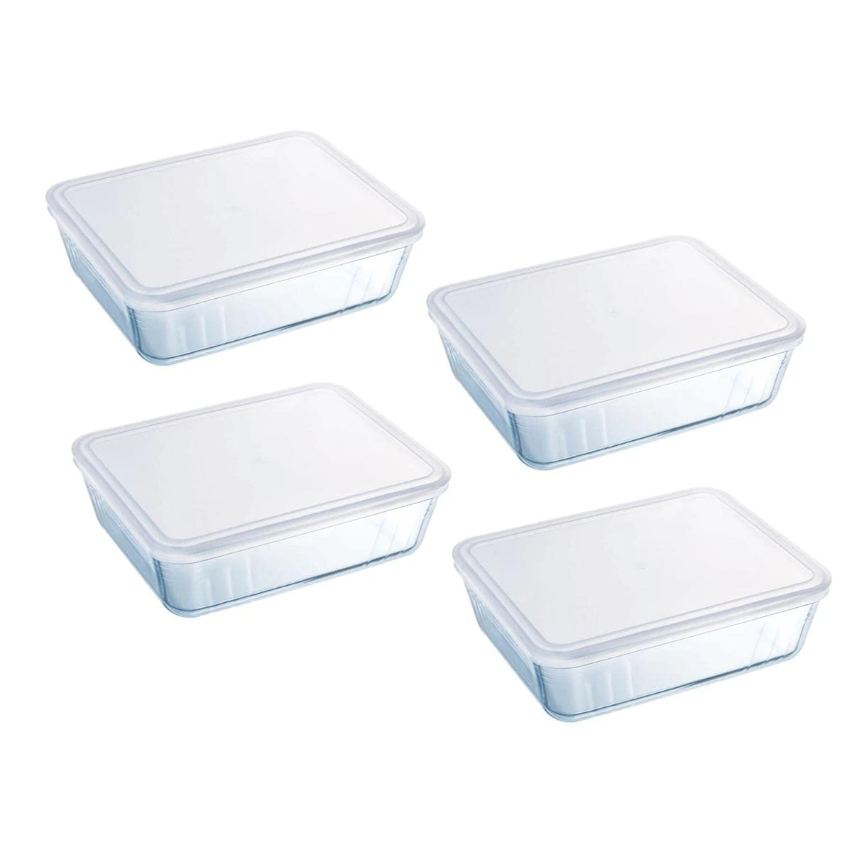 Pyrex Batch Cooking Cook and Freeze Food Storage Glass Containers Set Of 4 1.5 Ltr