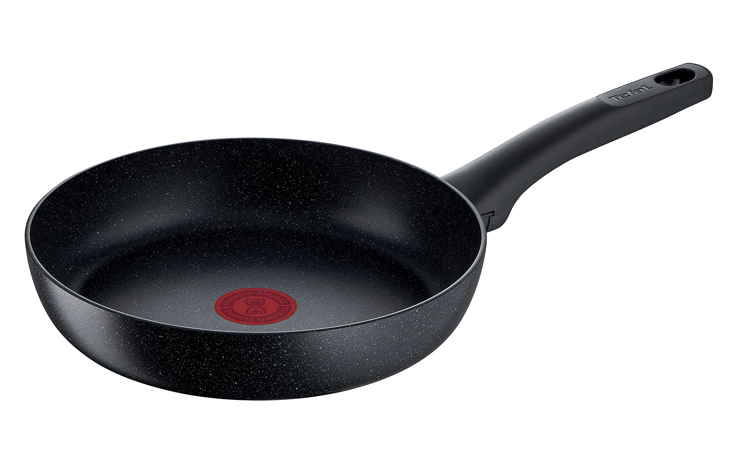 Tefal G28104 Black Stone Frying Pan 24 cm | Mineralia+ Non-Stick Coating | Safe | Thermal Signal | Suitable for Induction Cookers | Healthy Cooking | Stone Effect | Black