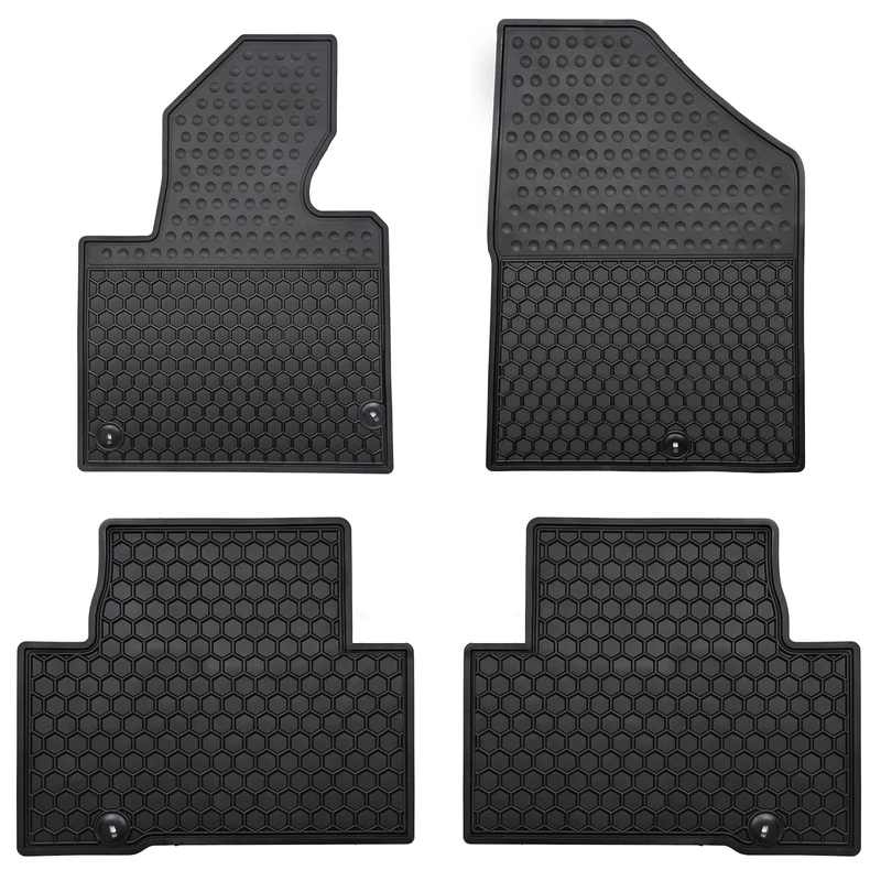 Megiteller Car Floor Mats Custom Fit for Hyundai Santa Fe Sport 2013 2014 2015 2016 2017 2018 Odorless Washable Heavy Duty Rubber (All Weather) Floor Liners Front and Rear Row Set Black