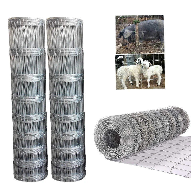 L8/80/15 Livestock Fence 80cm X 50m Hot Dipped Galvanized Stock Fencing Livestock Farm Perimeter No Rust Mesh Garden Farm Paddock Boundary for Dog Proofing Sheep Pig Cattle Cow Horse Farm Netting