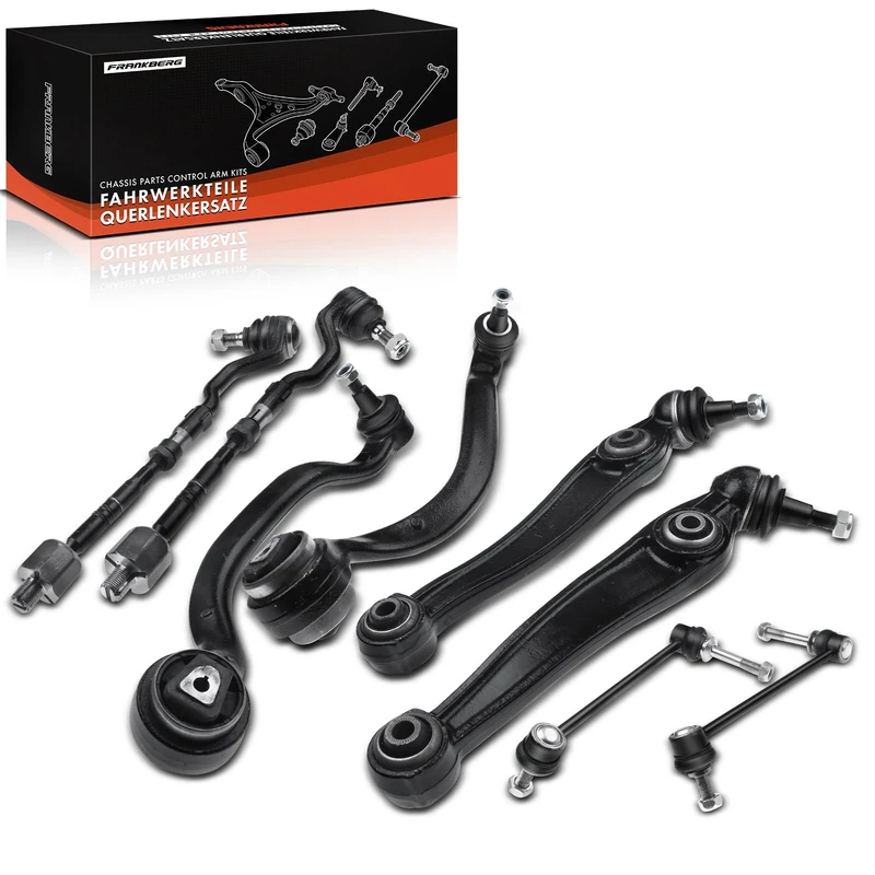 Frankberg 4x Wishbone Arm+2x Tie Rod End+2x Ball Joint Front Compatible with X5 E70 All Engines SUV 2006-2013 X6 E71 E72 All Engines SUV 2007-2014 Replace# 31126771893